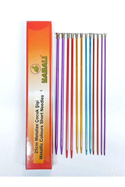 ATMACA TUHAFİYE Kısa Renkli Örgü Şiş Seti Titanyum 25 Cm ( 2,5-3-3,5-4-4,5-5no) 6 Adet Çocuk Şişi