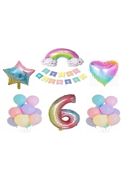 DÜVENCİ TİCARET Set de sărbătoare pentru petrecerea de aniversare curcubeu