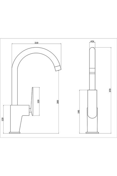 FLEKO Mustang chrome sink mixer