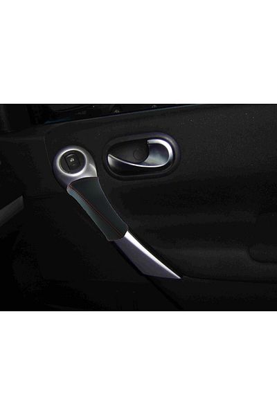 otovista Megane 2 Door Pull Handle Grip Housing Set (Red Stitched)