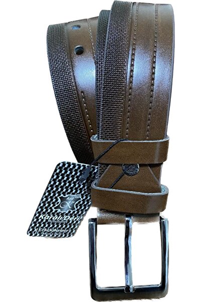 Karalı Deri KARALI Men's Belt Suitable for Jeans and Canvas Brown Color 4214-2-115 cm