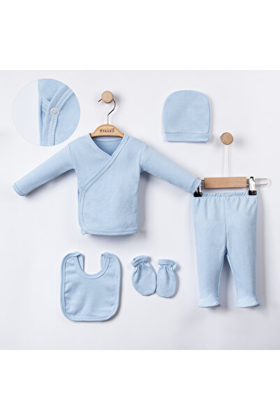 ore adella Yenidoğan Bebek Sade Renk 5 Li Set %100 pamuklu Hastahane Çıkışı Unisex