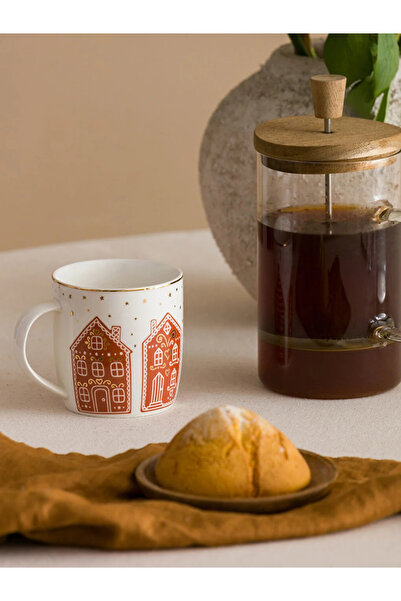 LC Waikiki Altın Detaylı Yılbaşı Temalı Porselen Kupa 363 Ml