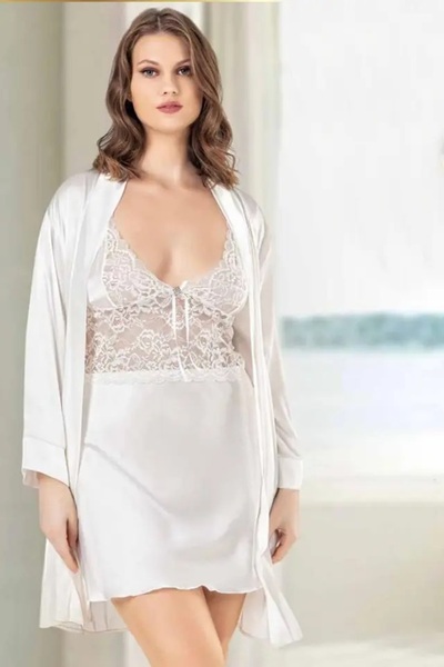 dalinda Costum rochie albă de mărime mare cu detaliu din dantelă