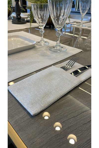 Decamor home Ασημί Glitter Λευκό Σετ κουταλιού 6 τεμ