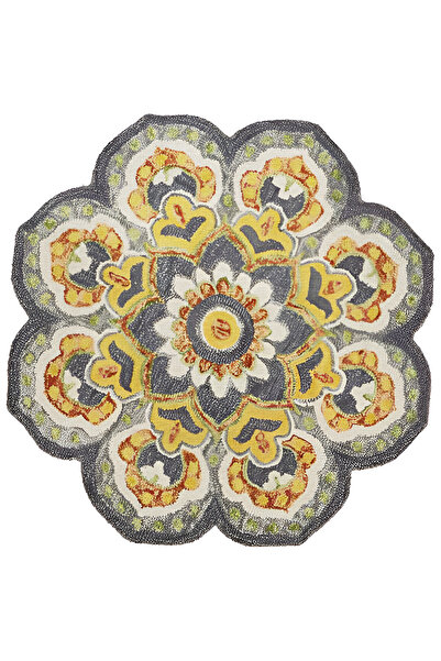 Rugs Modern Halı Yellow Blue Themed Multicolor Traditional Motif Pattern Vint...