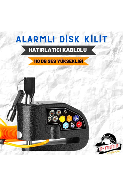 ekovolt Alarmlı Disk Kilidi Hatırlatmalı Kablolu