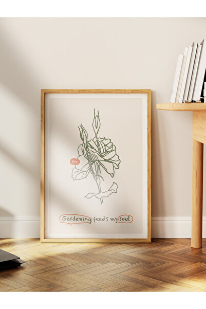 Postifull Estetik Duvar Posteri - Botanik Çizim Çerçevesiz Poster - Yatak Oda...