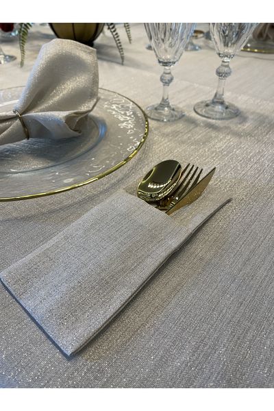 Decamor home Χρυσό Glitter Ecru Σετ κουταλιών 6 τεμαχίων