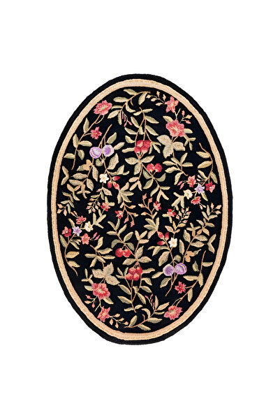 Rugs Modern Halı Elips Çok Renkli Çiçek Desenli Kreatif Vintage Dokuma Taban ...