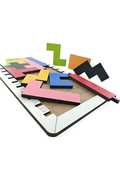 POPKONSOL Wooden Puzzle Intelligence Puzzle Tetris Game Educational Toy