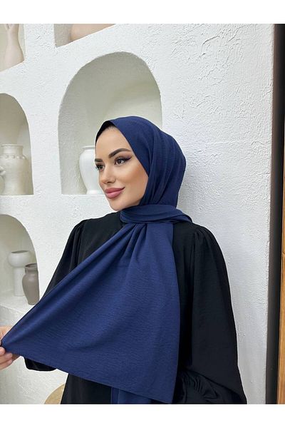 useev Navy Blue Hijab Women's Cotton Shawl