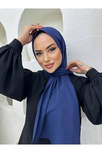 useev Navy Blue Hijab Women's Cotton Shawl