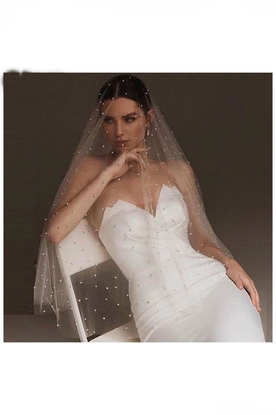 BBA TULLE STORE ΕΝΤΑΤΟ ΠΕΡΛΕ ΤΟΥΛΙ ΝΥΦΙΚΟ, ΠΕΡΛΕ ΤΟΥΛΙ ΜΕ ΠΕΡΛΕ ΦΟΡΕΜΑ, 1,5 Μ...