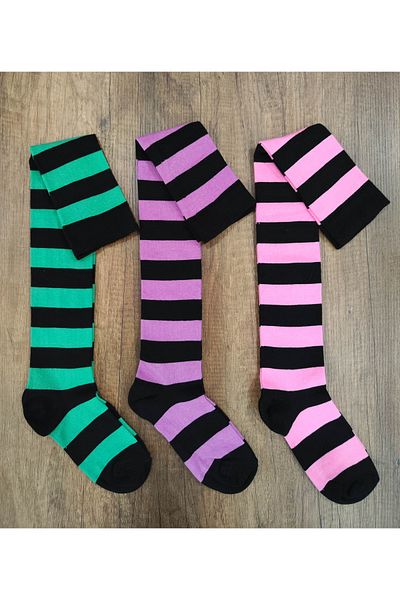 Leement socks Дамски 3 чифта стилни качествени памучни чорапи над коляното