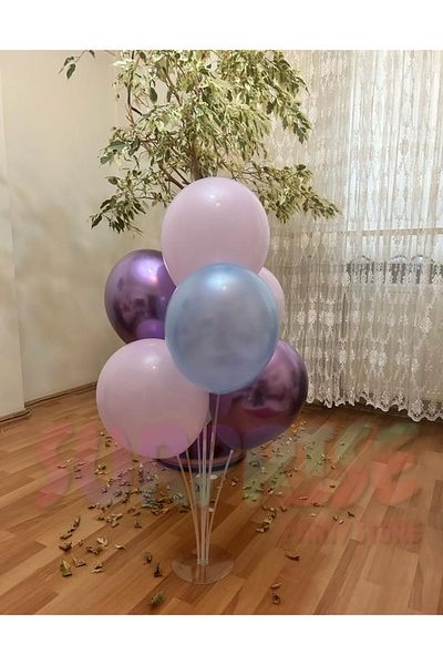 SURPRISE PARTY STORE Balloon Stand Macaron Lilac Metallic Light Blue Chrome Purple Balloon Set Birthday Decoration Special