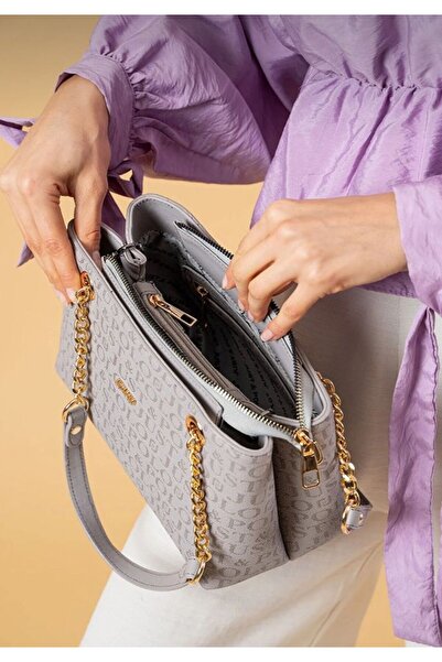 POLO style Women's 3 Compartment Chain Detailed Shoulder and Shoulder Bag 2181