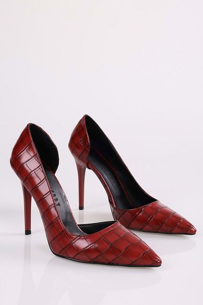 Shoeberry Massy Burgund Snake Stiletto für Damen