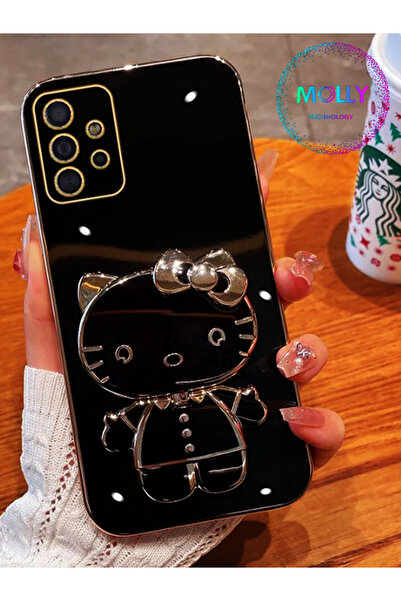 Molly Technology Samsung Galaxy A72 İçin Siyah Hello Kitty Standlı Kenarları ...