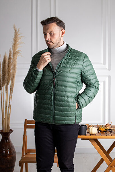 Sarar Interview Regular Fit (KLASİK KALIP) Kaz Tüyü Yeşil Mont