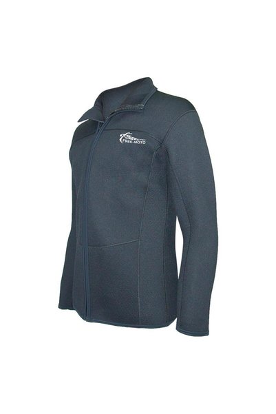 Free-Moto Motorcyclist Neoprene Black Polo Jacket