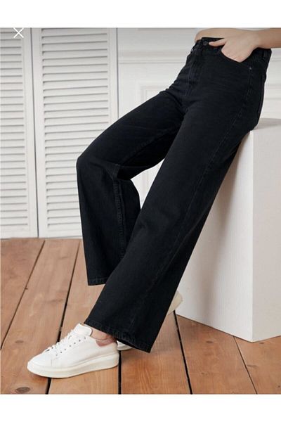 Geppetto Women's Black Palazzo Rising Waist Loose Leg Jeans Jean Pink(BUY 1 SIZE LARGE)