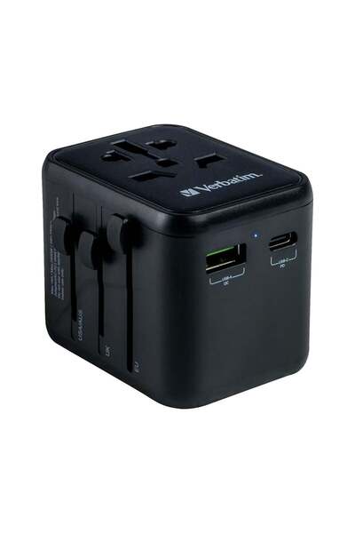 Verbatim UTA-02 Evrensel Seyahat Adaptörü PD20W / QC / 1xUSB / 1xType-C