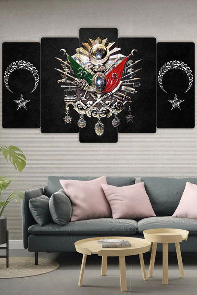 fabriflow exclusive Bayraklı 5 Parçalı Mdf Tablo