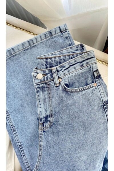 Geppetto Ψηλό γυναικείο τζιν - γαλάζιο, Palazzo Wideleg, Power Lycra Snow Wash Loose