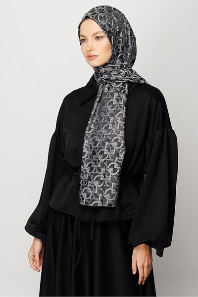 Mooncorn Longar Pattern Shiny Jacquard Shawl