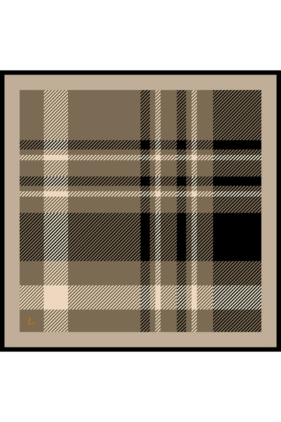 19V69 ITALIA Plaid Pattern Black Series Twill with Scarf Hanger and Gift Set 90x90 Cm