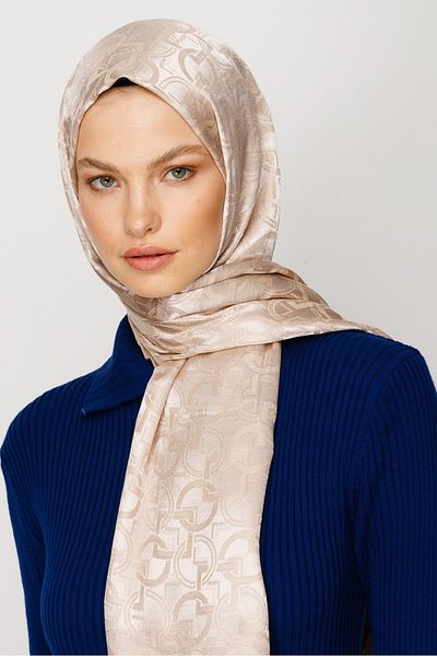 Mooncorn Shiny Jacquard Patterned Longar Shawl
