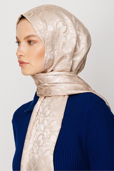 Mooncorn Shiny Jacquard Patterned Longar Shawl