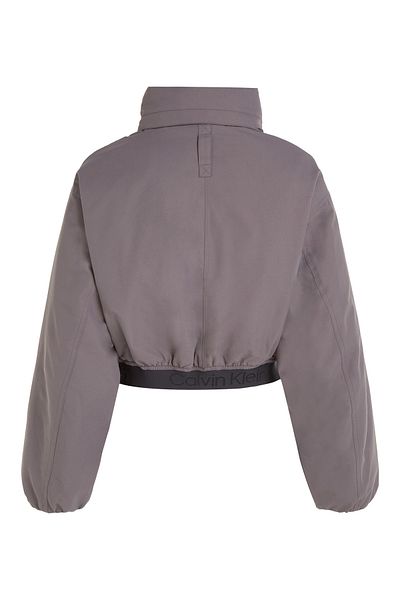 Calvin Klein Stand Collar Gray Women's Coat - 00Gwf3O506Fdy Pw Padded Jacket