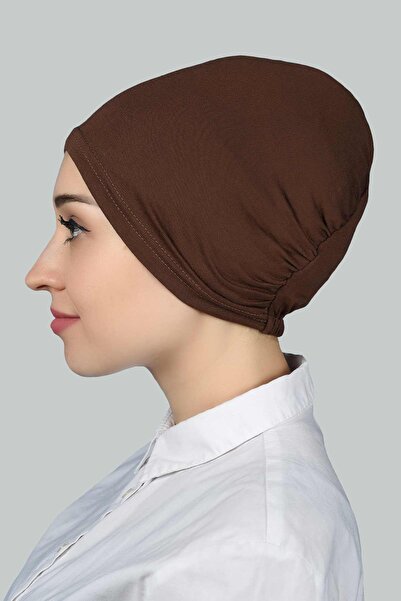Altobeh Ready Practical Snap-on Elastic Hijab Bonnet Σοκολάτα