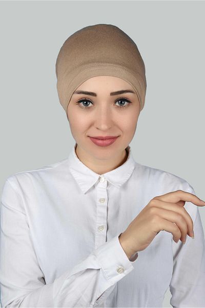 Altobeh Έτοιμο πρακτικό ελαστικό καπό Hijab με κουμπωτό καπό σκούρο