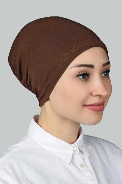 Altobeh Ready Practical Snap-on Elastic Hijab Bonnet Σοκολάτα