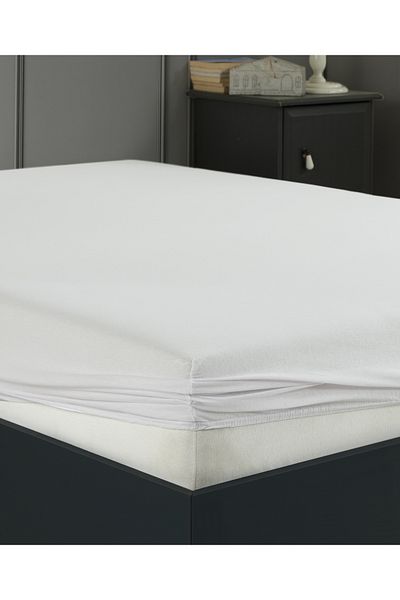 Lux Touch Cearşaf de pat pieptănat de o persoană/dublu Sare din bumbac - elastic