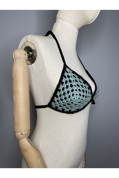 zeinapp Bohemian Authentic Bikini Top with Crochet Motif