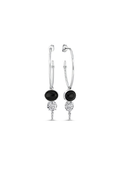 Bodhita MYSTICA BLACK HOOK GÜMÜŞ KÜPE