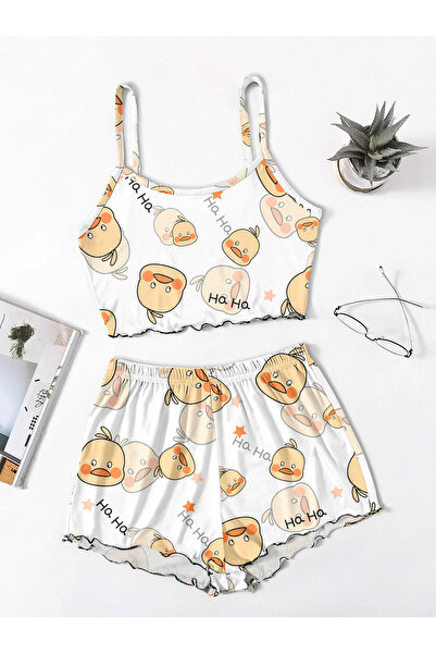 PEMBİŞ HOMEWEAR Σετ Πιτζάμες με στάμπα πάπιας και λουράκια Shy Duck Favela Trend