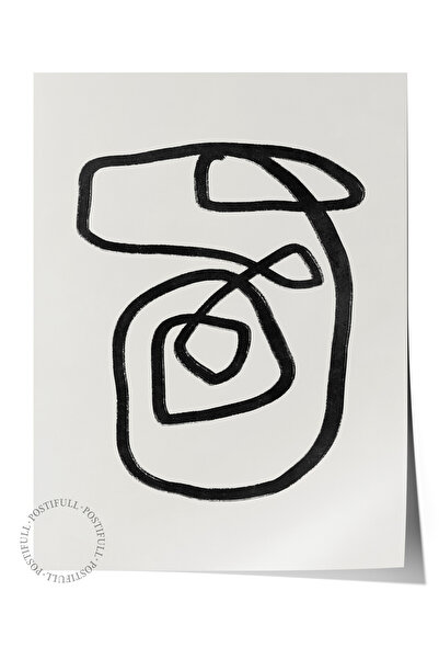 Postifull Ασπρόμαυρη αφίσα τοίχου με αφηρημένο θέμα, μοντέρνα αφίσα χωρίς πλα...