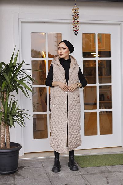 MASSMİZO Women's Hoodie Slit Detailed Long Filling