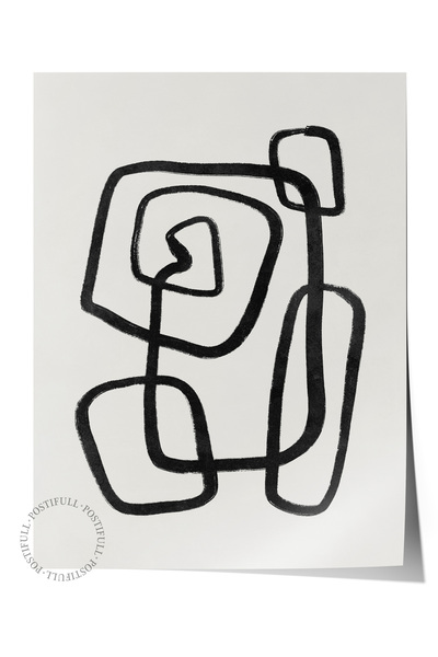 Postifull Ασπρόμαυρη αφίσα τοίχου με αφηρημένο θέμα, μοντέρνα αφίσα χωρίς πλα...