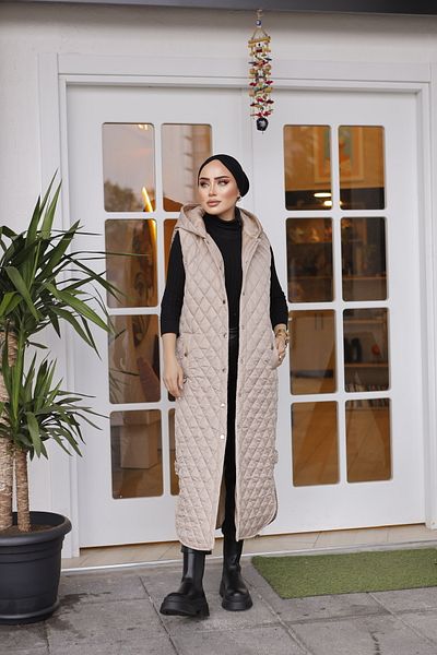 MASSMİZO Women's Hoodie Slit Detailed Long Filling