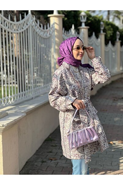 Hürre Hakim Yaka Cepli Işıltılı Brokar Ceket