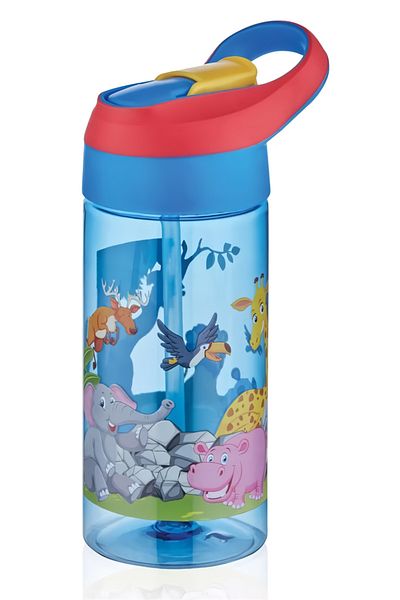 Vagonlife Vagolife,forever Friends Tritan Navy Blue Children's Water Bottle with Straw 500 Ml