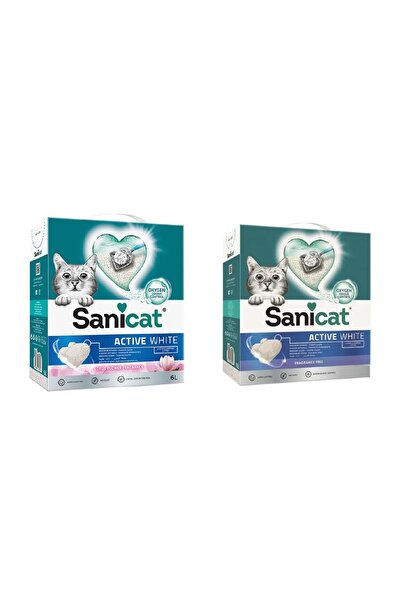 Sanicat Active White Kokusuz + Lotus Flower Karma Topkalanan Kedi Kumu 6 Lt. ...