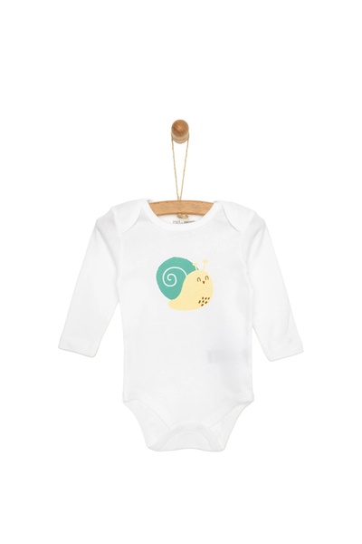 ebebek Hello Baby Salyangoz Baskılı Pamuklu Uzun Kol Çıtçıtlı Body