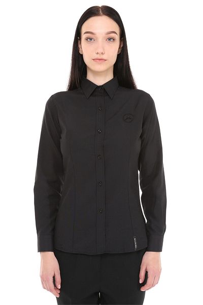 Uniprom Mercedes Logo Long Sleeve Women's Shirt Regular Fit Black